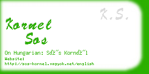 kornel sos business card
